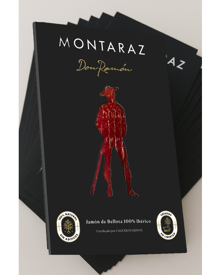 Montaraz Don Ramón -Jamón de Bellota 100% Ibérico loncheado (34 sobres de 100g)