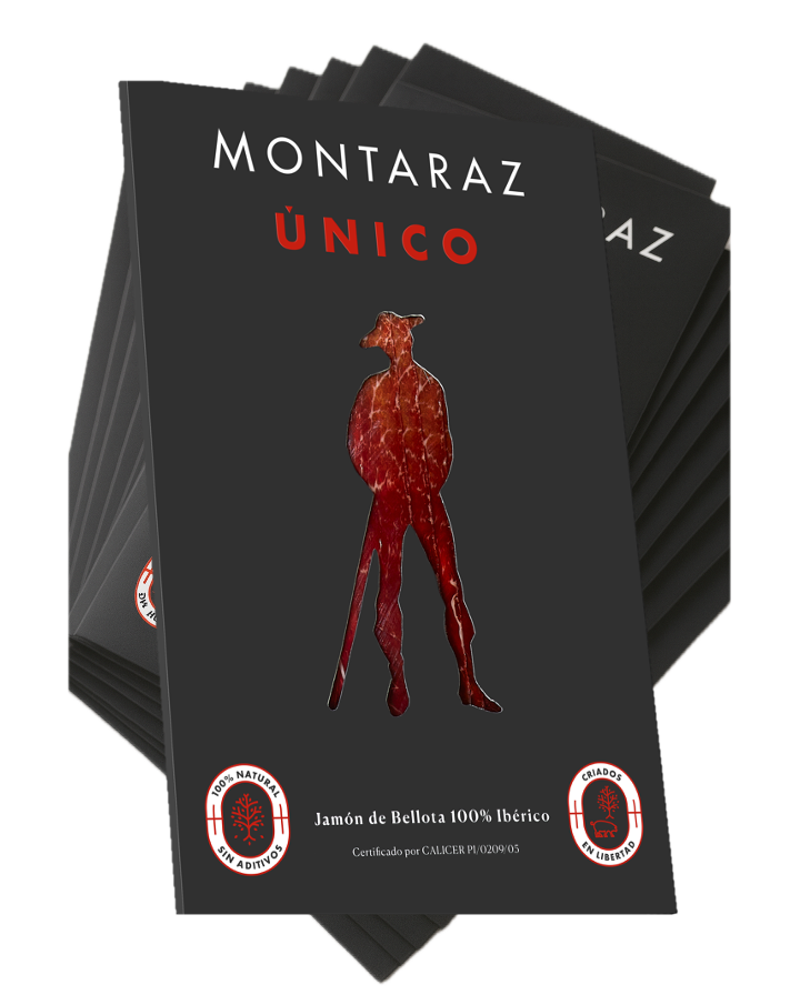 Montaraz Único - Jamón de bellota 100% ibérico loncheado (34 sobres de 100g)