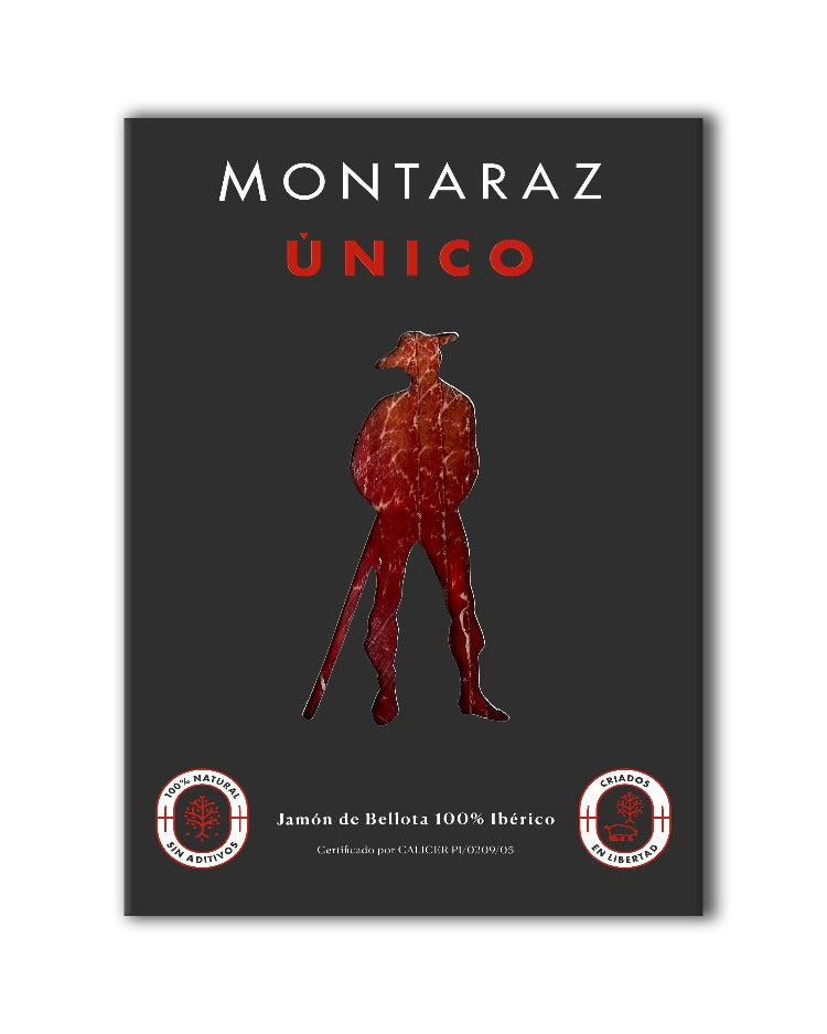 Montaraz Único - Jamón de bellota 100% ibérico loncheado (34 sobres de 100g)
