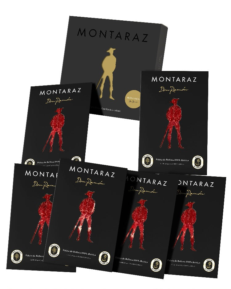 Montaraz Don Ramón - Caja de regalo de Paleta de Bellota de 100% Ibérica loncheada (6 sobres de 100g)