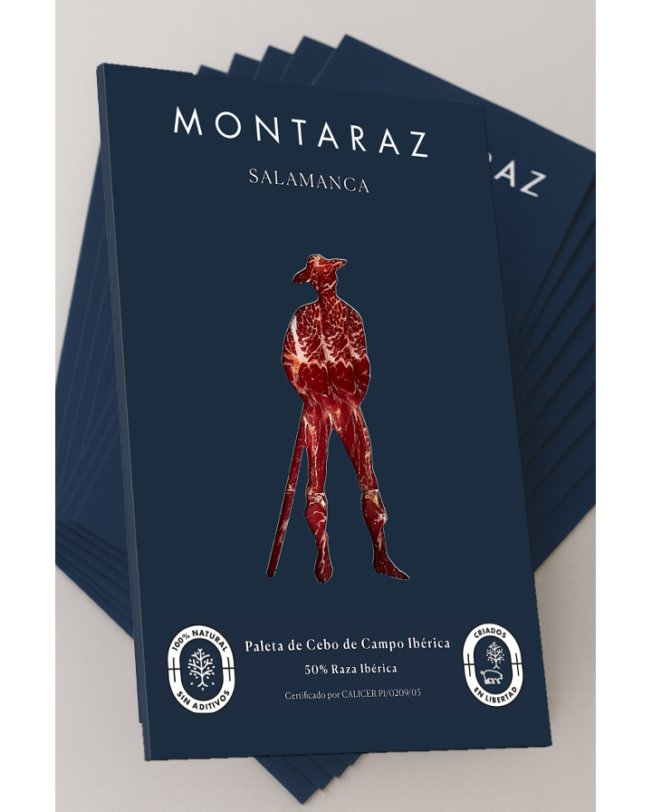 Montaraz Salamanca - Paleta de cebo de campo ibérica loncheada (21 sobres de 100g)