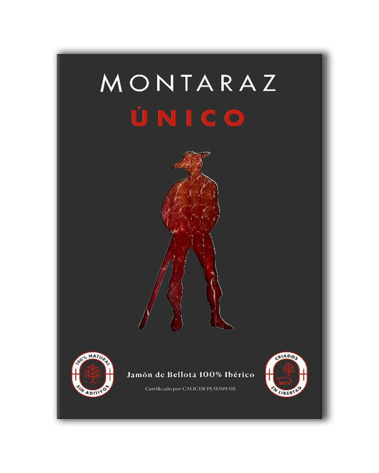 Montaraz Único - Jamón de bellota 100% ibérico loncheado (34 sobres de 100g)